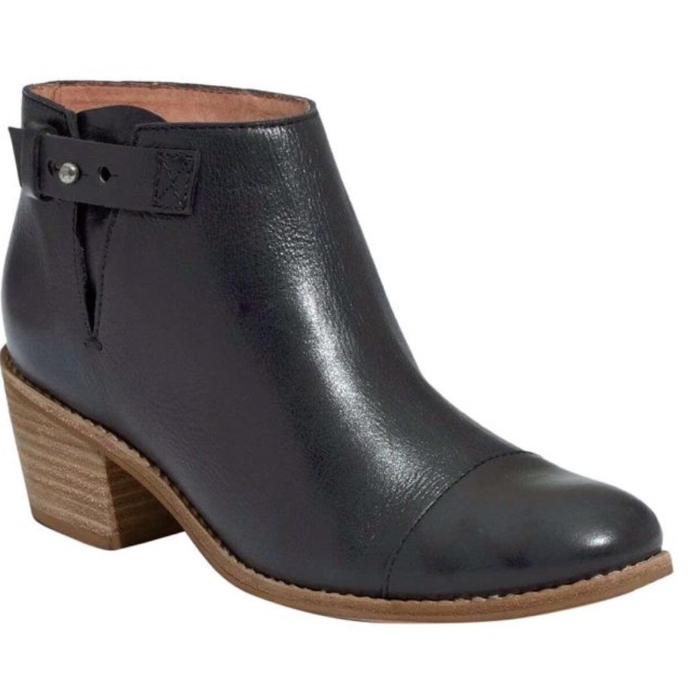 Madewell Black The Cutoff Leather Ankle Booties Size 6.5 - Picture 1 of 11